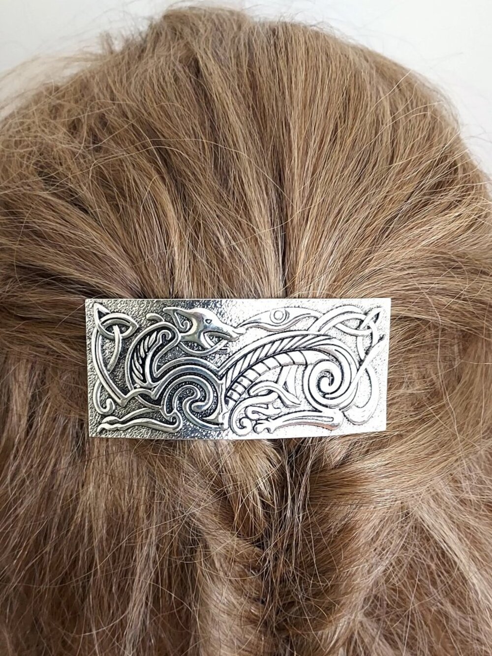 Celtic Dog Rectangular Hairclip - Picture 4 of 5